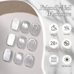 White Cat Magnetic Gel Polish MY77 Flowing Light White 10ml -Born Pretty Salon 60289 ZI 3