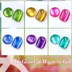 6 Colors Neon Glass Cat Magnetic Gel 7ml -Born Pretty Salon 60394 ZI 1
