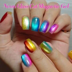 6 Colors Neon Glass Cat Magnetic Gel 7ml -Born Pretty Salon 60394 ZI 6