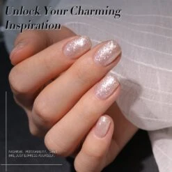 White-shimmer Glitter Gel Polish 15ml -Born Pretty Salon 60410 ZI 2