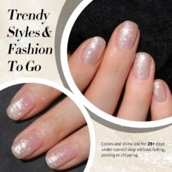 White-shimmer Glitter Gel Polish 15ml -Born Pretty Salon 60410 ZI 3