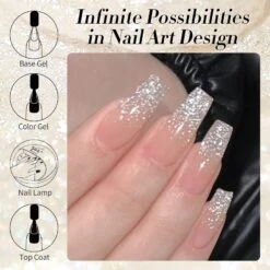 White-shimmer Glitter Gel Polish 15ml -Born Pretty Salon 60410 ZI 6