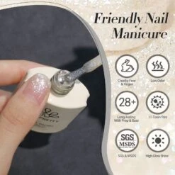 White-shimmer Glitter Gel Polish 15ml -Born Pretty Salon 60410 ZI 7