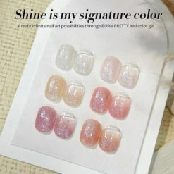 White-shimmer Glitter Gel Polish 15ml -Born Pretty Salon 60410 ZI 8