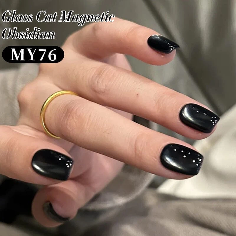 Black Glass Cat Magnetic Gel Polish MY76 Obsidian 10ml 3 Black Glass Cat Magnetic Gel Polish MY76 Obsidian 10ml - Image 3