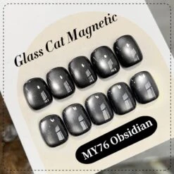 Black Glass Cat Magnetic Gel Polish MY76 Obsidian 10ml 12 Black Glass Cat Magnetic Gel Polish MY76 Obsidian 10ml -Born Pretty Salon 60419 ZI A 2