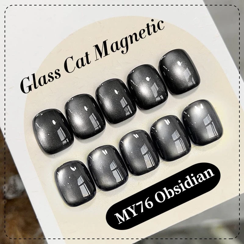 Black Glass Cat Magnetic Gel Polish MY76 Obsidian 10ml 5 Black Glass Cat Magnetic Gel Polish MY76 Obsidian 10ml - Image 5