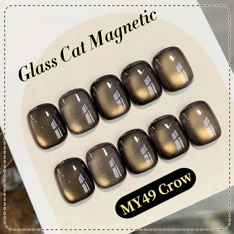 Black Glass Cat Magnetic Gel Polish MY49 Crow 10ml 6 Black Glass Cat Magnetic Gel Polish MY49 Crow 10ml - Image 6