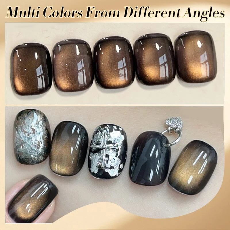 Black Glass Cat Magnetic Gel Polish MY49 Crow 10ml 7 Black Glass Cat Magnetic Gel Polish MY49 Crow 10ml - Image 7