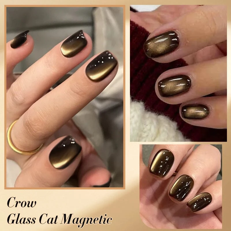 Black Glass Cat Magnetic Gel Polish MY49 Crow 10ml 4 Black Glass Cat Magnetic Gel Polish MY49 Crow 10ml - Image 4