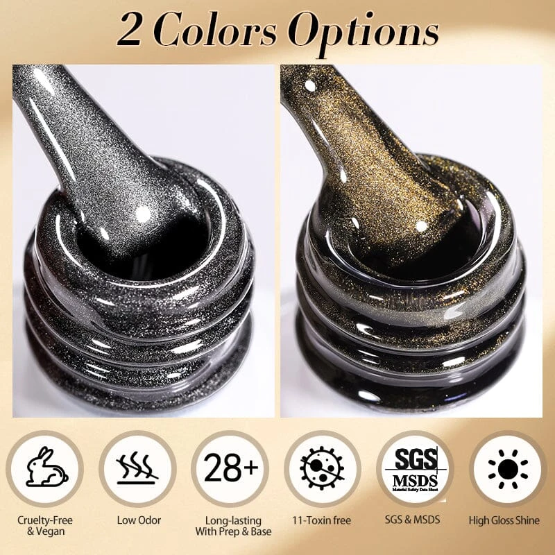 Black Glass Cat Magnetic Gel Polish 10ml 4 Black Glass Cat Magnetic Gel Polish 10ml - Image 4