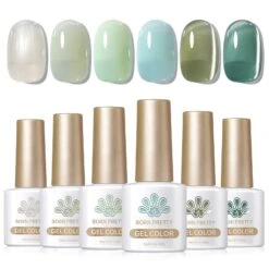 6 Colors Jelly Gel Polish Set Jade Breeze 7ml