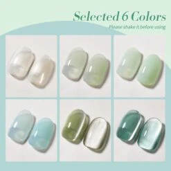 6 Colors Jelly Gel Polish Set Jade Breeze 7ml -Born Pretty Salon 60431 ZI 2