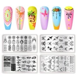 4pcs Set Flower Animal Nail Stamping Plates