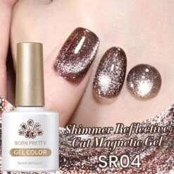 6 Colors Shimmery Reflective Cat Magnetic Gel 10ml -Born Pretty Salon 60441 ZSXB 4