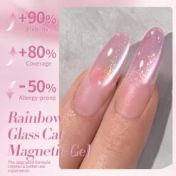 Pink Fantasy Rainbow Glass Cat Magnetic Gel Polish 15ml -Born Pretty Salon 60546 ZI 4