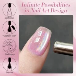 Pink Fantasy Rainbow Glass Cat Magnetic Gel Polish 15ml -Born Pretty Salon 60546 ZI 6