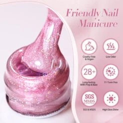 Pink Fantasy Rainbow Glass Cat Magnetic Gel Polish 15ml -Born Pretty Salon 60546 ZI 7