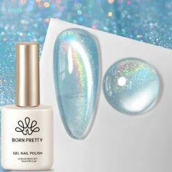BORN PRETTY Rainbow Glass Cat Magnetic Gel Polish Fairy Dust 15ml -Born Pretty Salon 60547 ZHU 2