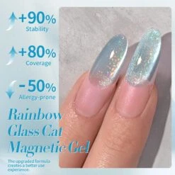 BORN PRETTY Rainbow Glass Cat Magnetic Gel Polish Fairy Dust 15ml -Born Pretty Salon 60547 ZI 4