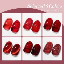 6 Colors Red Jelly Gel Polish Set Blood Mary 7ml -Born Pretty Salon 60563 ZI2 2