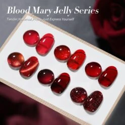 6 Colors Red Jelly Gel Polish Set Blood Mary 7ml -Born Pretty Salon 60563 ZI2 6