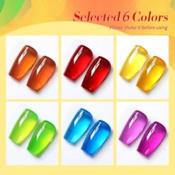 6 Colors Ice Jelly Gel Polish Rainbow Gleam 7ml -Born Pretty Salon 60565 ZI 2
