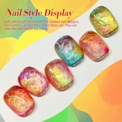 6 Colors Ice Jelly Gel Polish Rainbow Gleam 7ml -Born Pretty Salon 60565 ZI 7
