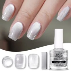 Silver Moonlight Cat Magnetic Nail Polish 10ml 15 Silver Moonlight Cat Magnetic Nail Polish 10ml -Born Pretty Salon 60575 ZHU 5