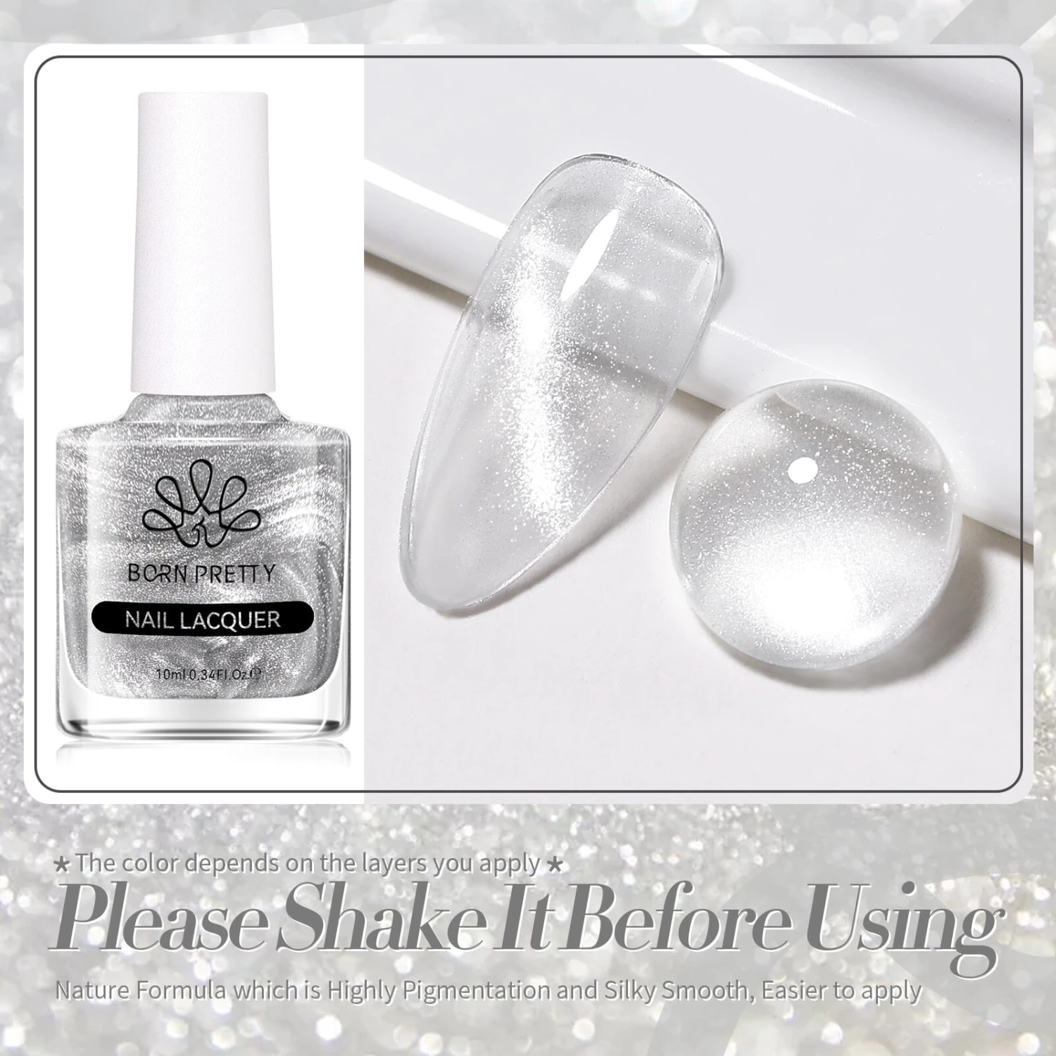 Silver Moonlight Cat Magnetic Nail Polish 10ml 7 Silver Moonlight Cat Magnetic Nail Polish 10ml - Image 7