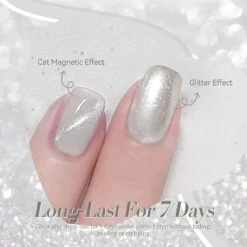 Silver Moonlight Cat Magnetic Nail Polish 10ml 16 Silver Moonlight Cat Magnetic Nail Polish 10ml -Born Pretty Salon 60575 ZI 2