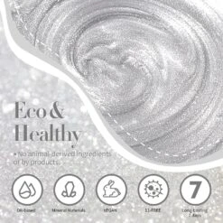 Silver Moonlight Cat Magnetic Nail Polish 10ml 23 Silver Moonlight Cat Magnetic Nail Polish 10ml -Born Pretty Salon 60575 ZI 8