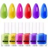6 Colors Neon Glass Jelly Nail Polish Neon Glow 10ml