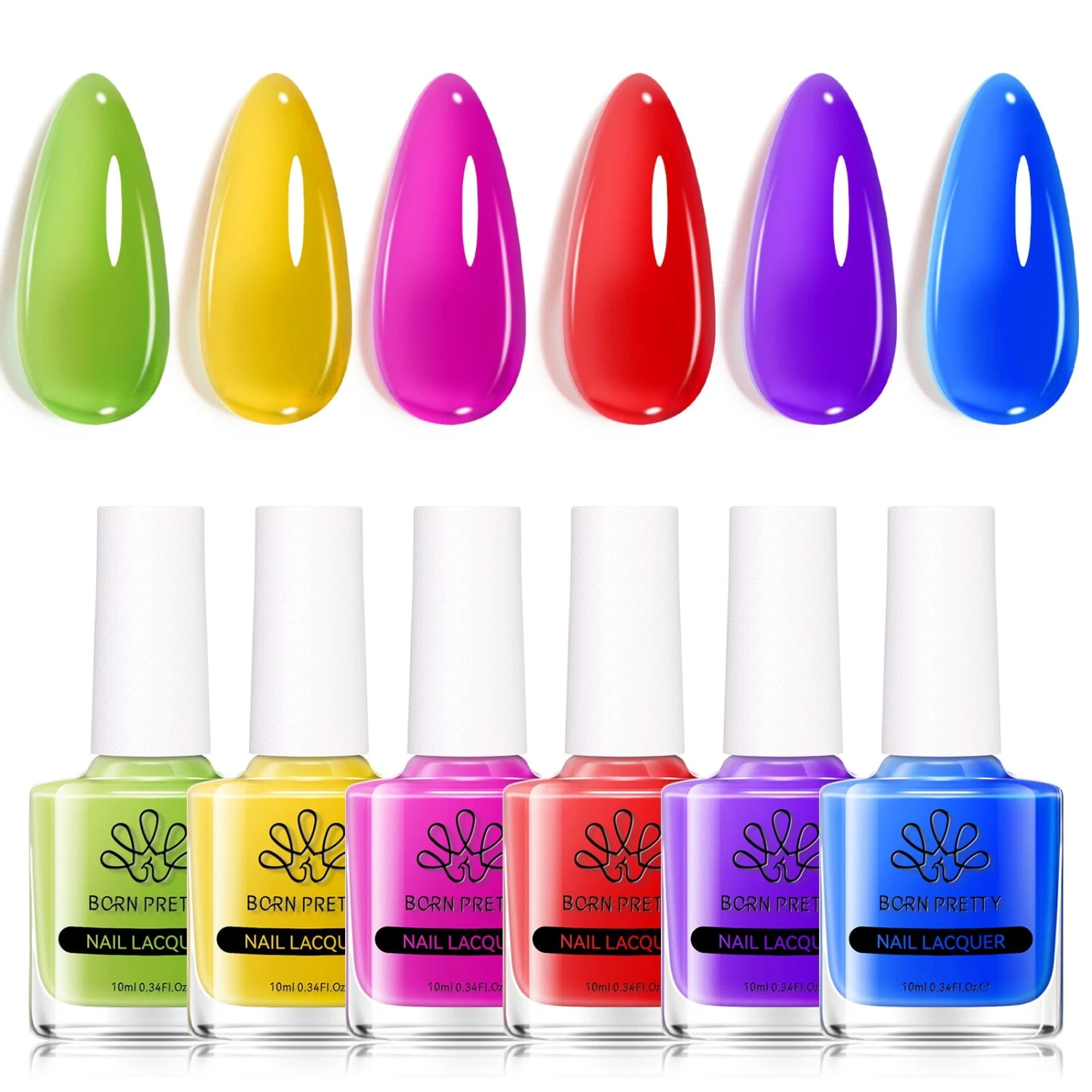 6 Colors Neon Glass Jelly Nail Polish Neon Glow 10ml 1 6 Colors Neon Glass Jelly Nail Polish Neon Glow 10ml