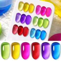 6 Colors Neon Glass Jelly Nail Polish Neon Glow 10ml 27 6 Colors Neon Glass Jelly Nail Polish Neon Glow 10ml -Born Pretty Salon 60580 ZHU 6
