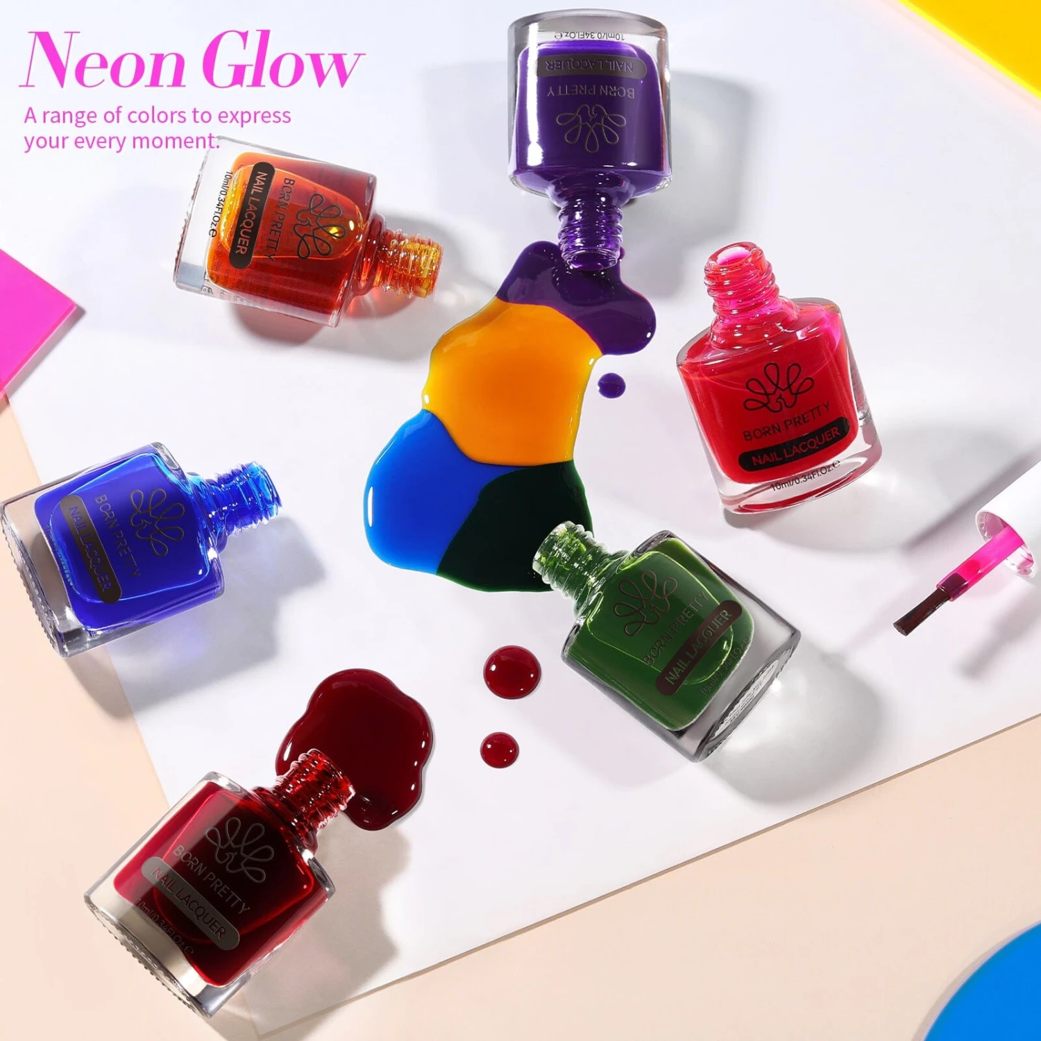 6 Colors Neon Glass Jelly Nail Polish Neon Glow 10ml 9 6 Colors Neon Glass Jelly Nail Polish Neon Glow 10ml - Image 9