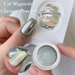 Green Cat Magnetic Mirror Metallic Chrome Nail Powder -Born Pretty Salon 60635 ZI 3