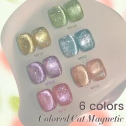 6 Colors Colored Cat Magnetic Gel Polish Set M02 Light Flow 7ml -Born Pretty Salon 60664 ZI 2