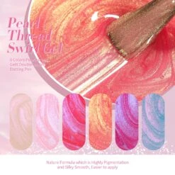 6 Colors Pink Pearl Thread Swirl Gel Polish Set T02 Nebulas 7ml 21 6 Colors Pink Pearl Thread Swirl Gel Polish Set T02 Nebulas 7ml -Born Pretty Salon 60685 ZI 5