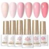 6 Colors Pink Gel Polish Set S01 Barely Beauty 7ml