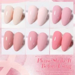 6 Colors Pink Gel Polish Set S01 Barely Beauty 7ml -Born Pretty Salon 60728 ZI 1