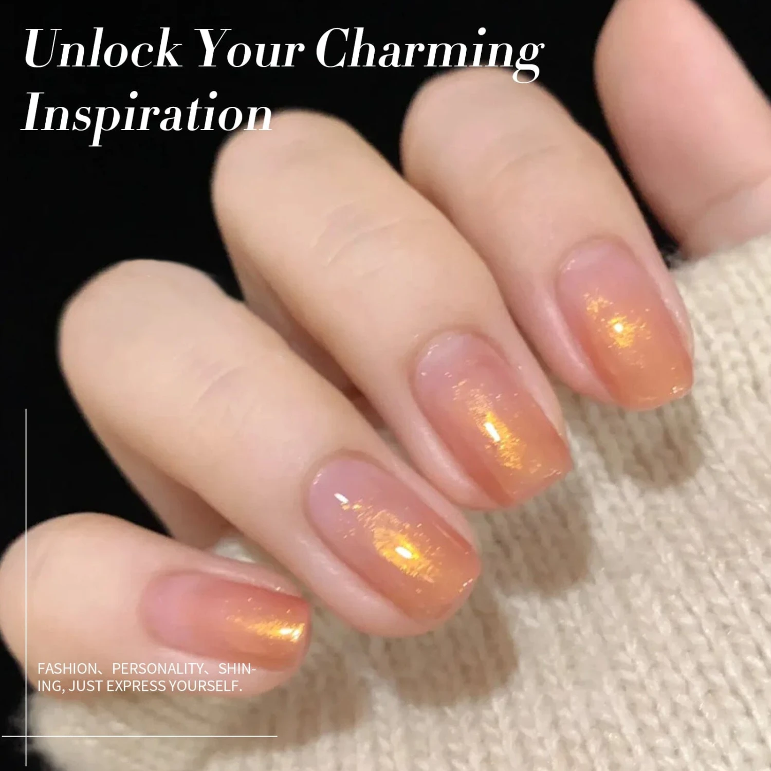 Orange Shimmery Aurora Gel Polish JG01 Aurora Borealis 15ml 2 Orange Shimmery Aurora Gel Polish JG01 Aurora Borealis 15ml - Image 2