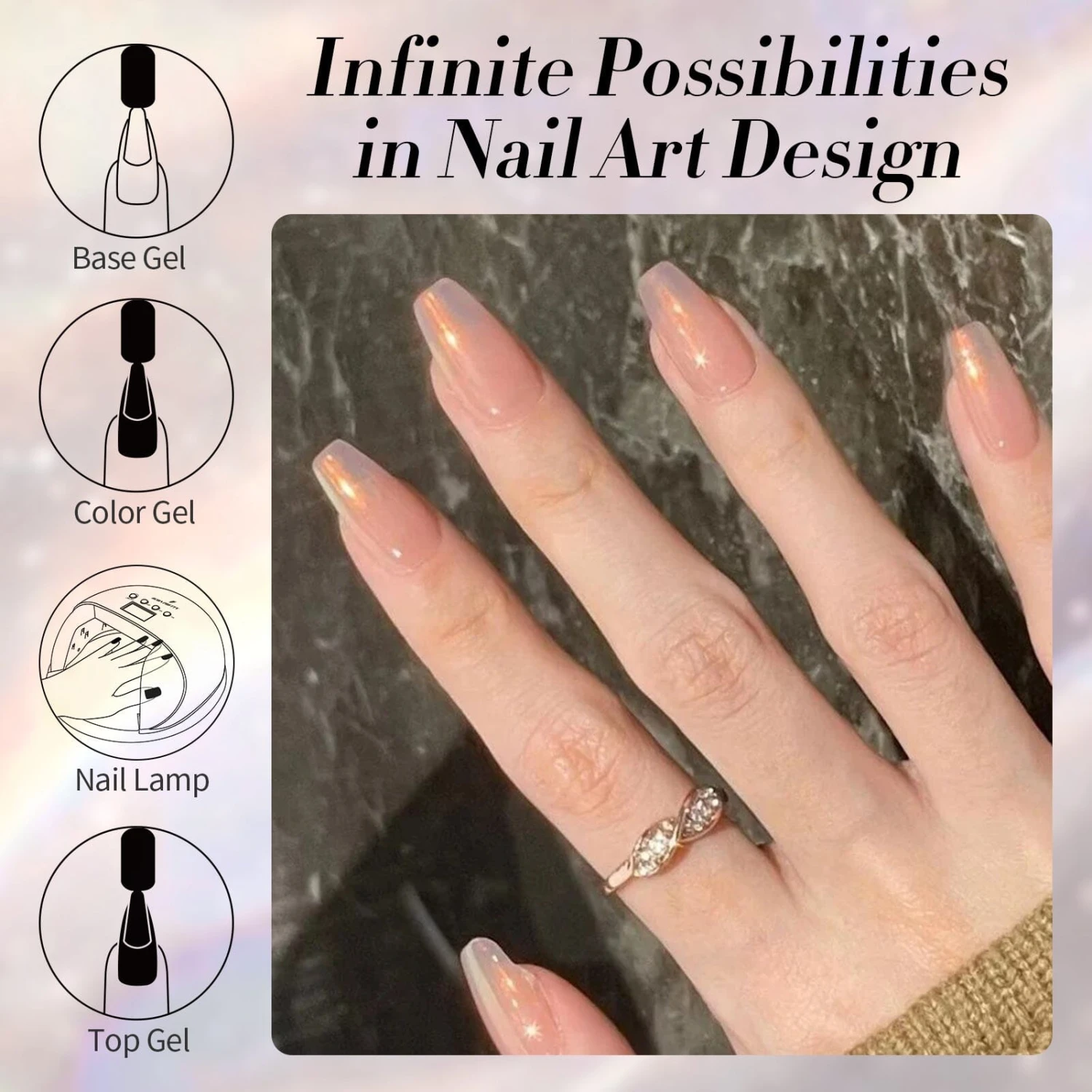 Orange Shimmery Aurora Gel Polish JG01 Aurora Borealis 15ml 4 Orange Shimmery Aurora Gel Polish JG01 Aurora Borealis 15ml - Image 4