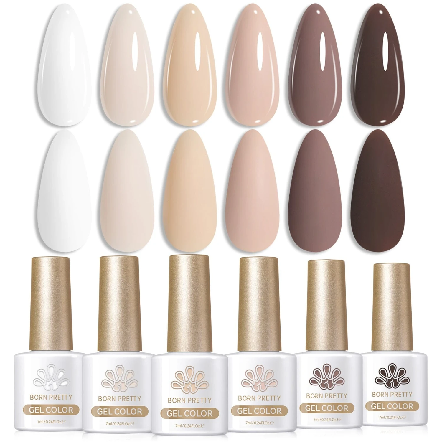 6 Colors White Nude Color Gel Polish Set S02 Ordinary Day 7ml 1 6 Colors White Nude Color Gel Polish Set S02 Ordinary Day 7ml