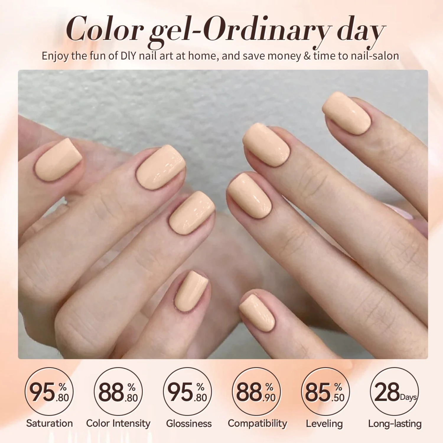 6 Colors White Nude Color Gel Polish Set S02 Ordinary Day 7ml 4 6 Colors White Nude Color Gel Polish Set S02 Ordinary Day 7ml - Image 4