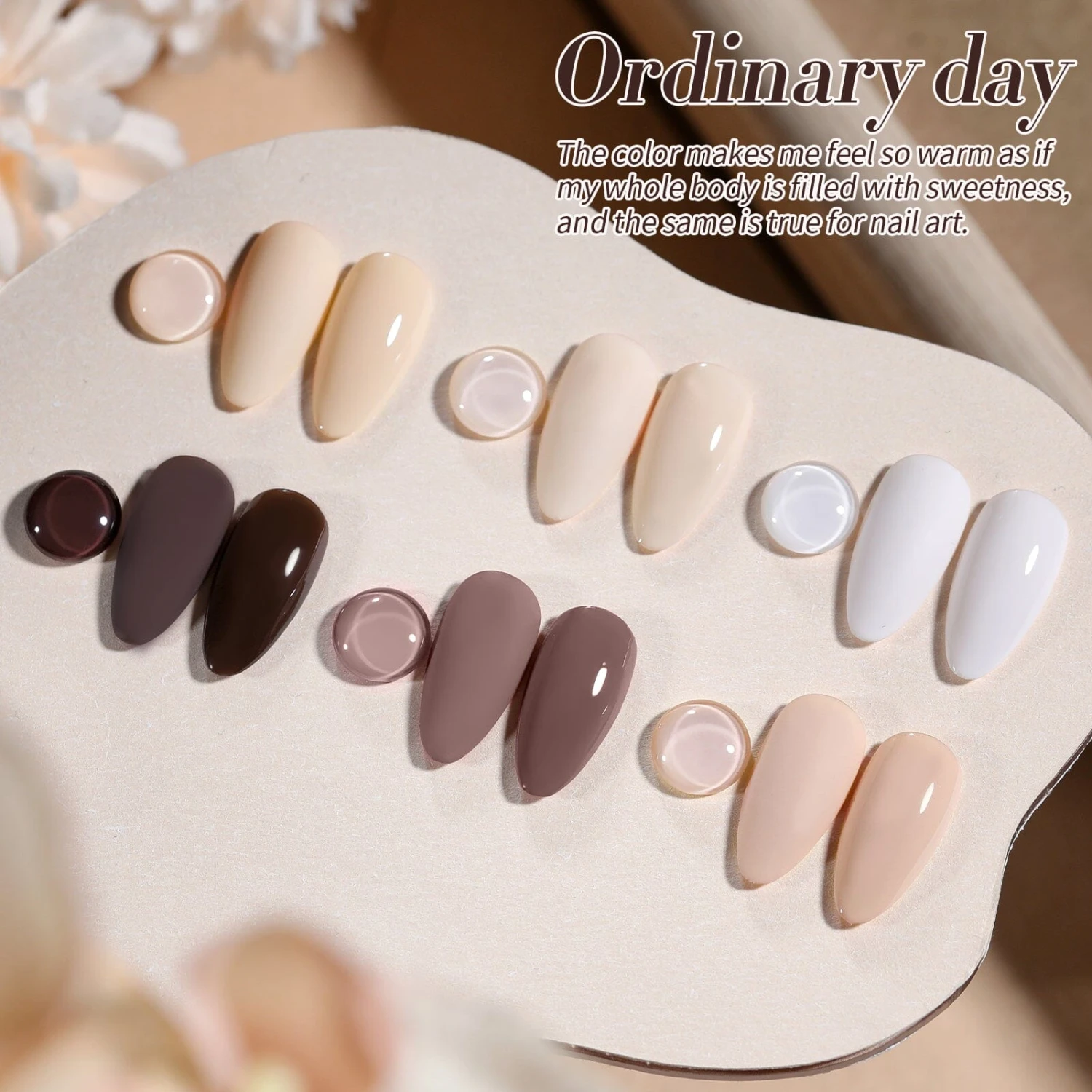 6 Colors White Nude Color Gel Polish Set S02 Ordinary Day 7ml 5 6 Colors White Nude Color Gel Polish Set S02 Ordinary Day 7ml - Image 5