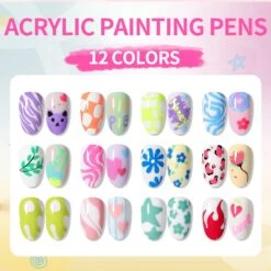 12 Colors Nail Art Pen Set 0.7mm -Born Pretty Salon 60851 ZI 1