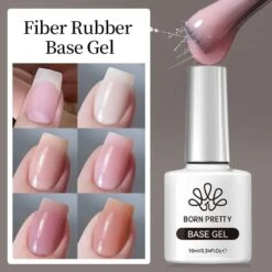 6 Colors Fiber Rubber Base Gel Polish Set 10ml -Born Pretty Salon 60890 ZHUA 1 1