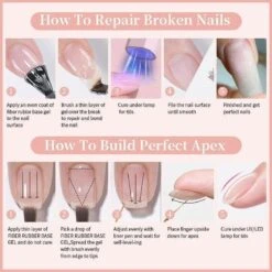 6 Colors Fiber Rubber Base Gel Polish Set 10ml -Born Pretty Salon 60890 ZI 5 6