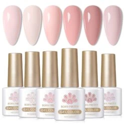 6 Colors Pink Gel Polish Set S03 Cupid's Whisper 7ml